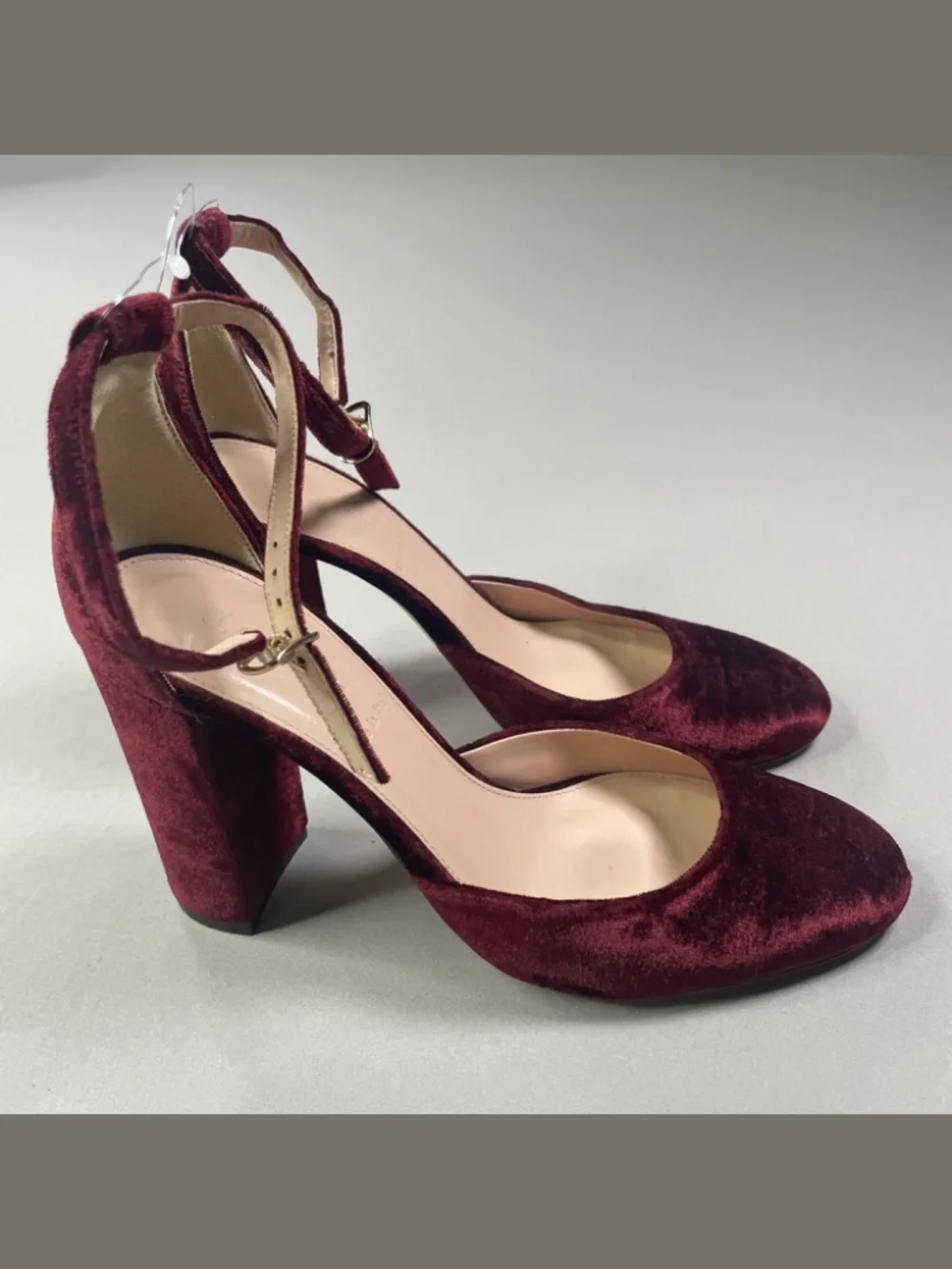 J Crew Shoes Womens 6.5 burgundy red velvet Maisie heels preppy cocktail
